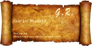 Gurin Rudolf névjegykártya
